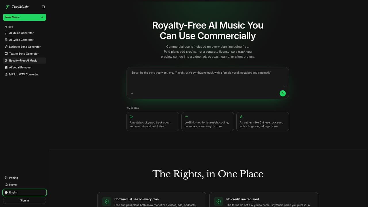 TinyMusic — Export for your workflow