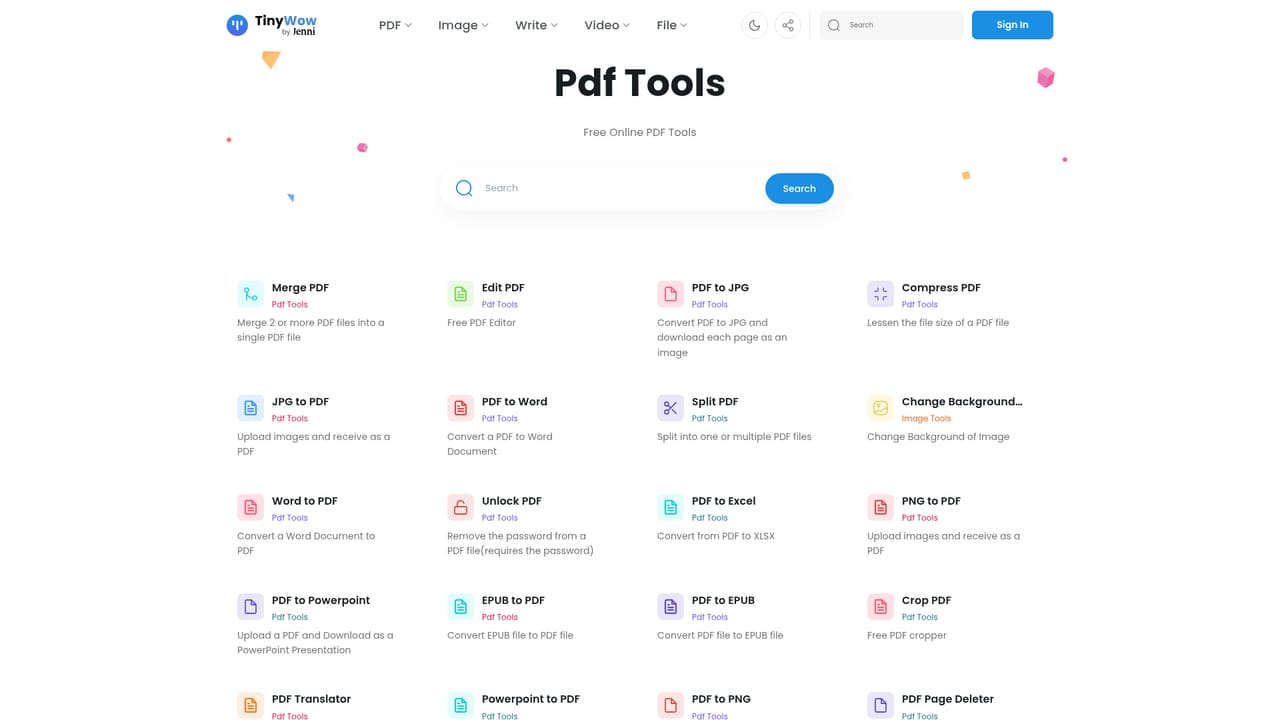 Tinywow — Open the specific tool page