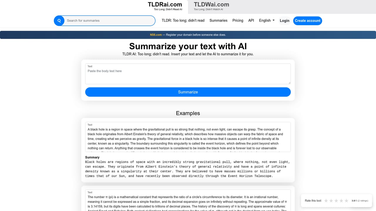 TLDRAI — Summarize a block of pasted text