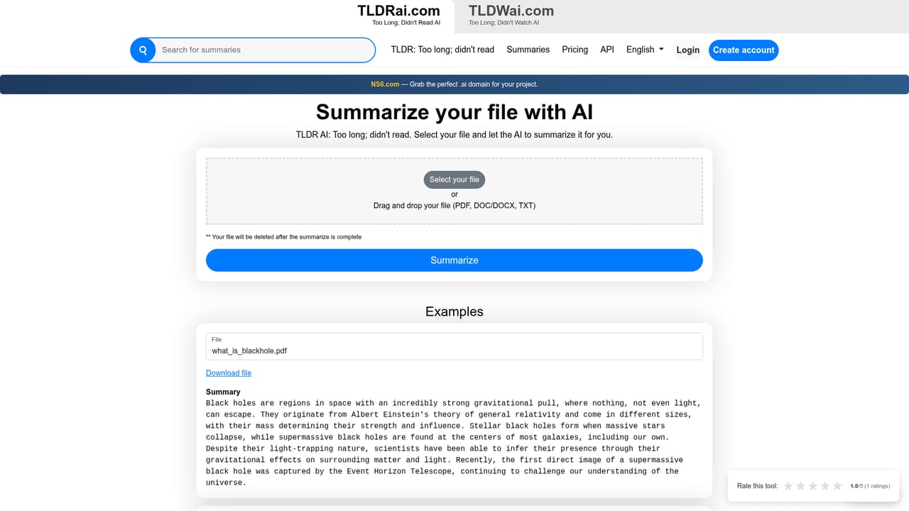 TLDRAI — Summarize a document from a file