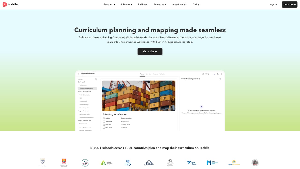 Toddle AI — Map curriculum and units in the planning module
