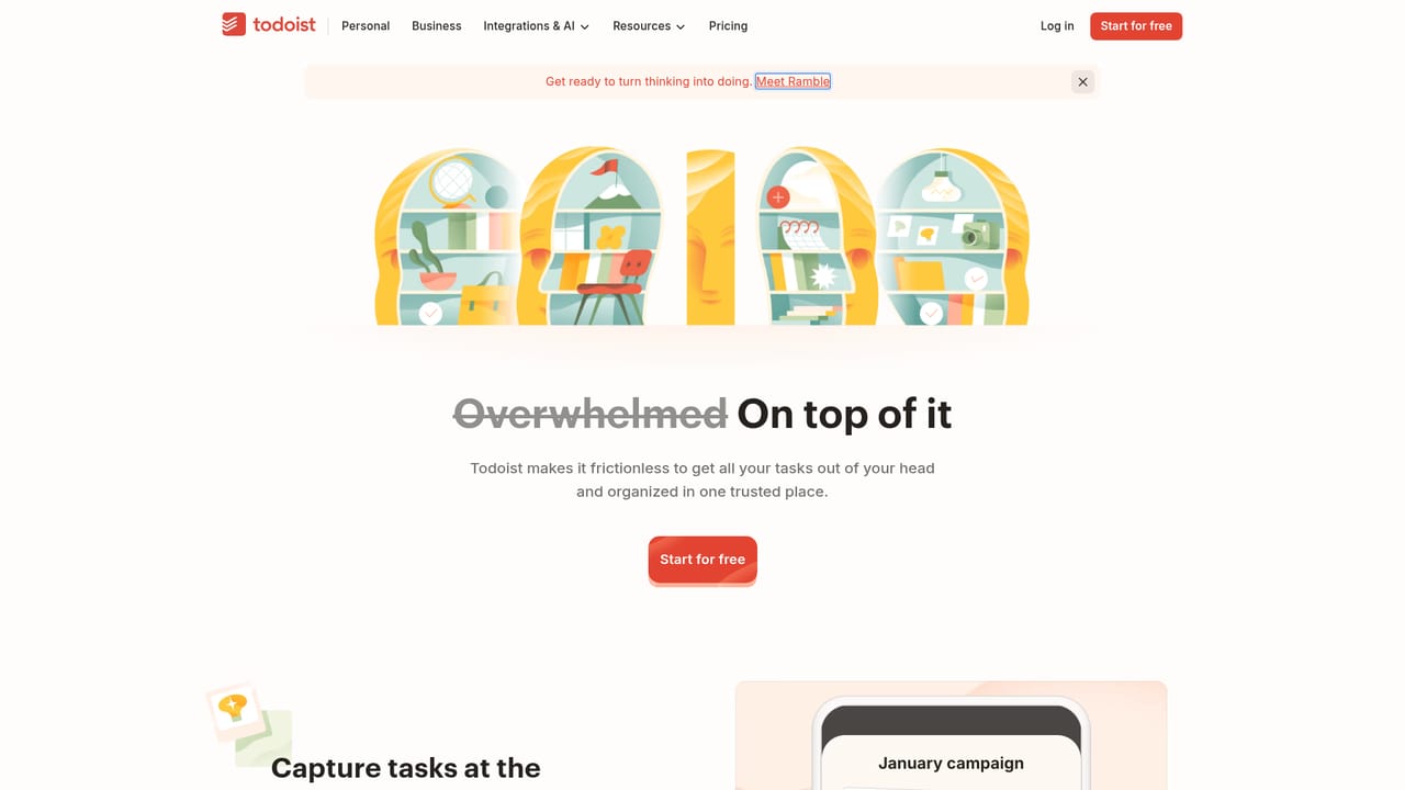 Todoist Ramble — Set up your projects and labels first