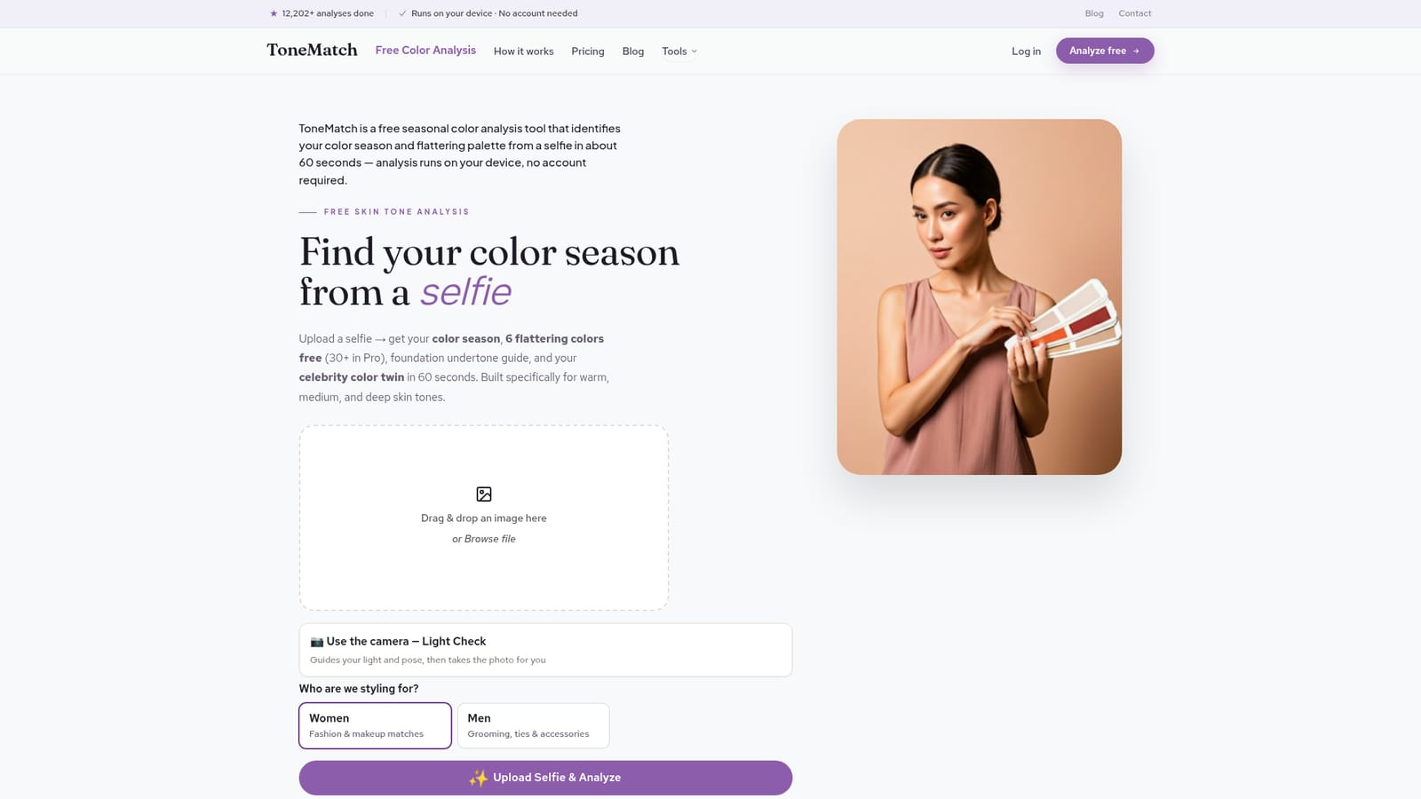 ToneMatch — Upload or capture a selfie