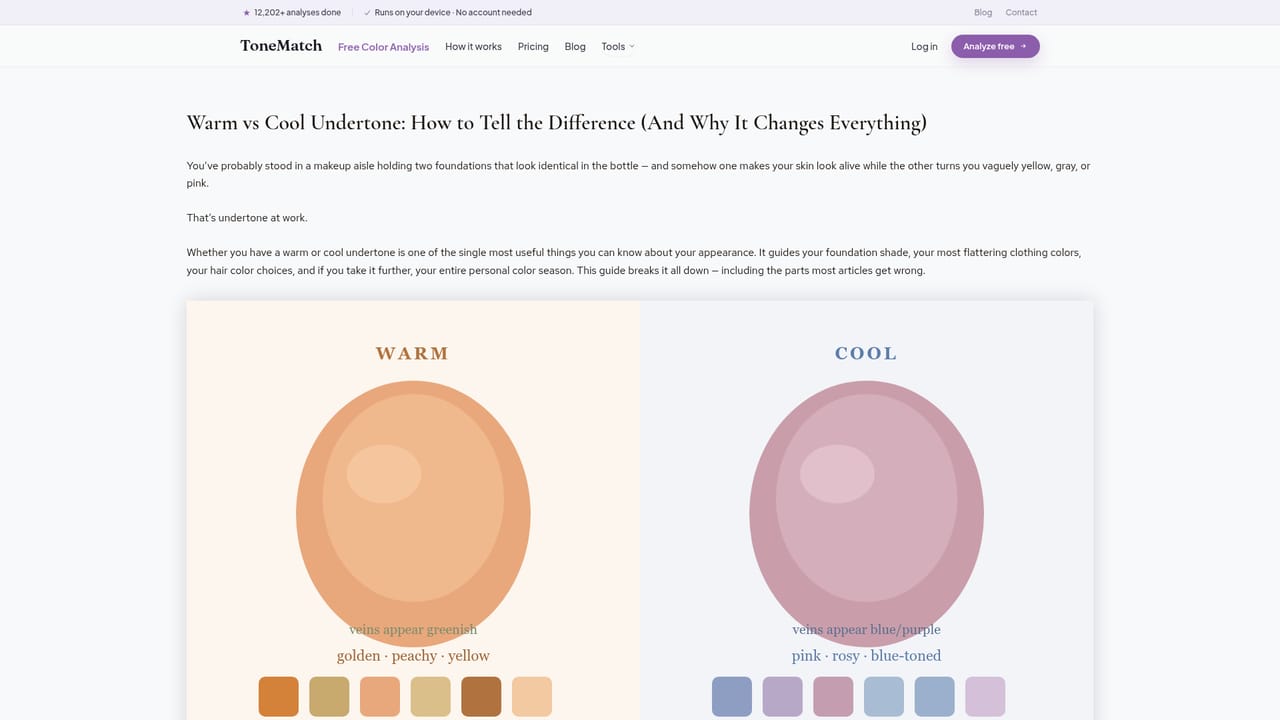 ToneMatch — Review your undertone and season