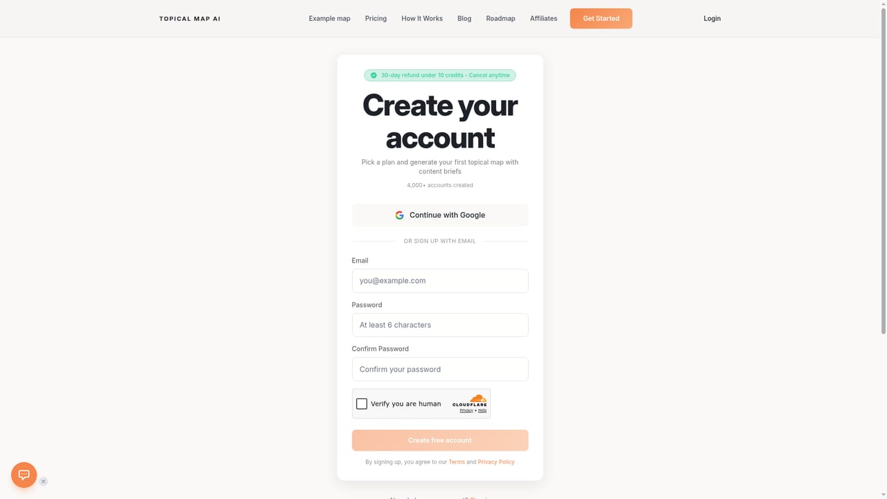 TopicalMap.ai — Create a free account