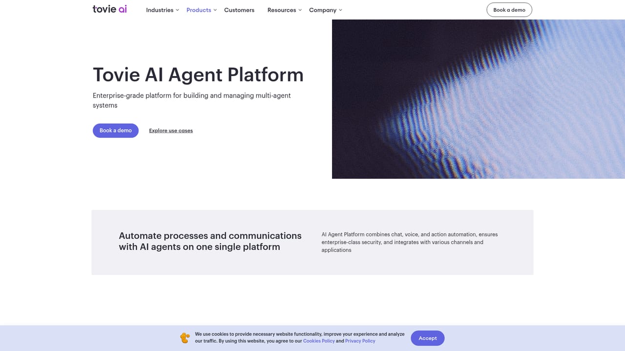 Tovie — Read the platform page before the technical call