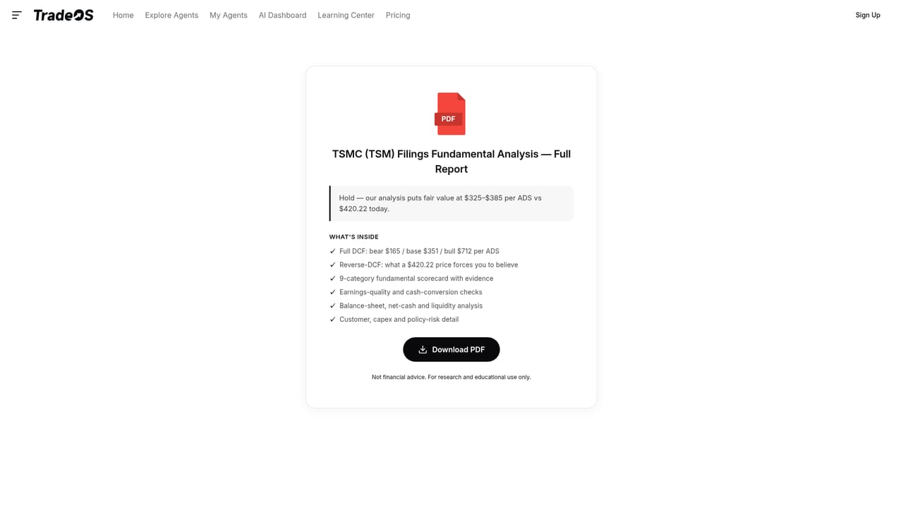 TradeOS AI — Review a filing report
