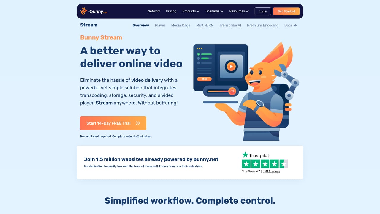 Transcribe AI by Bunny.net — Set up a Stream video library