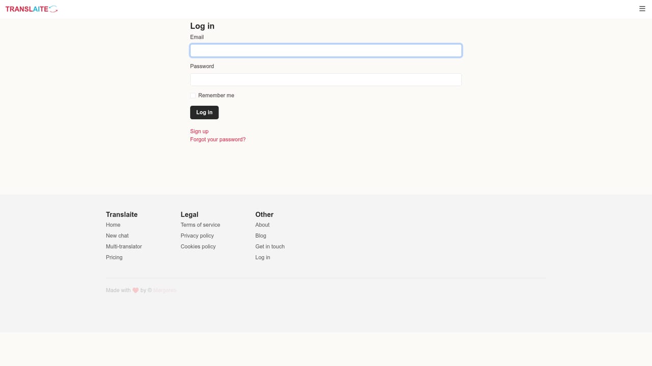 Translaite — Create an account to keep history