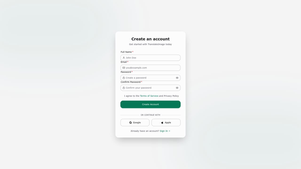 Translate Image.io — Create a free account