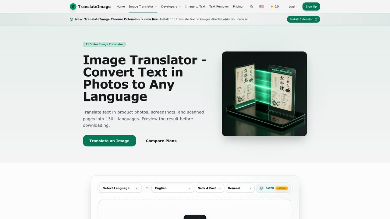 Translate Image.io — Upload an image