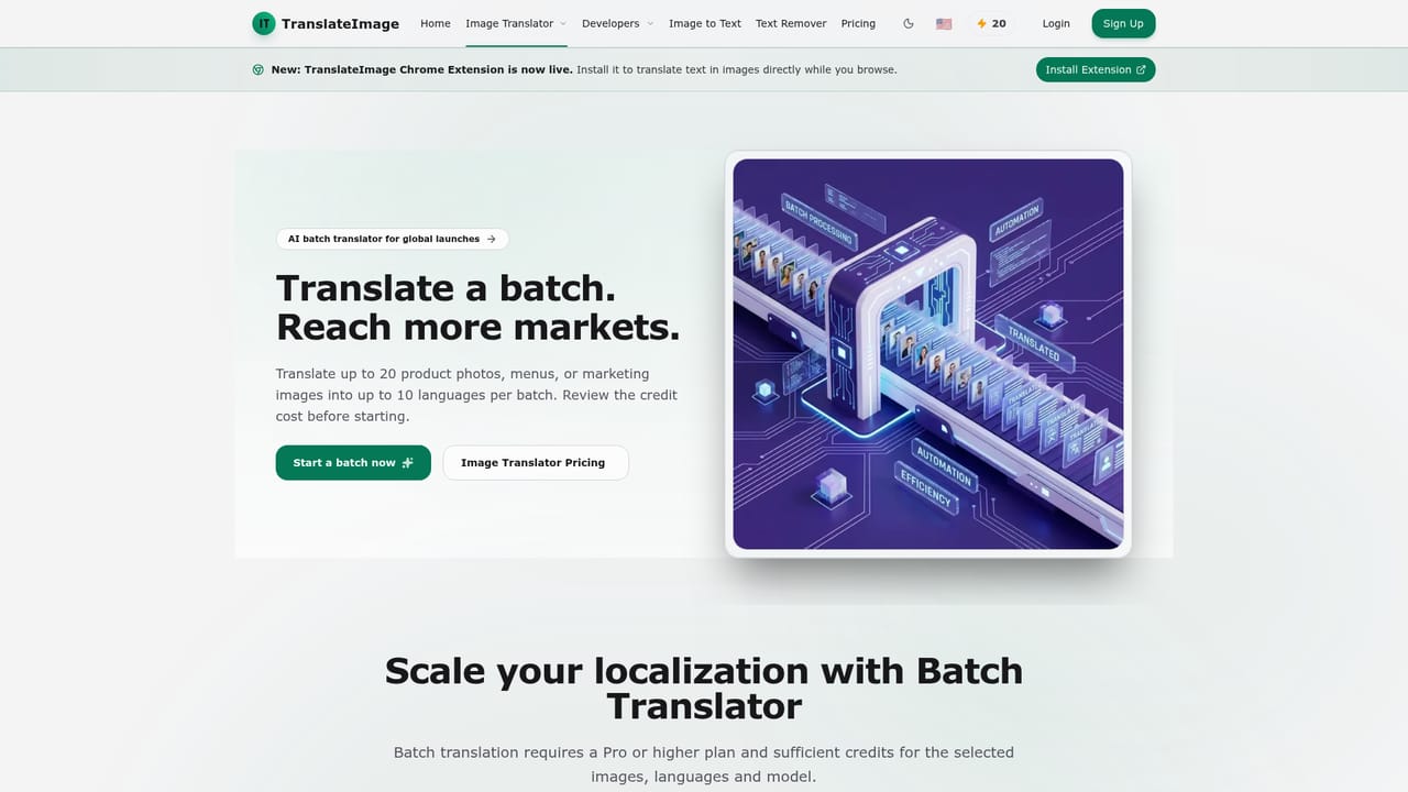Translate Image.io — Scale up with batch mode