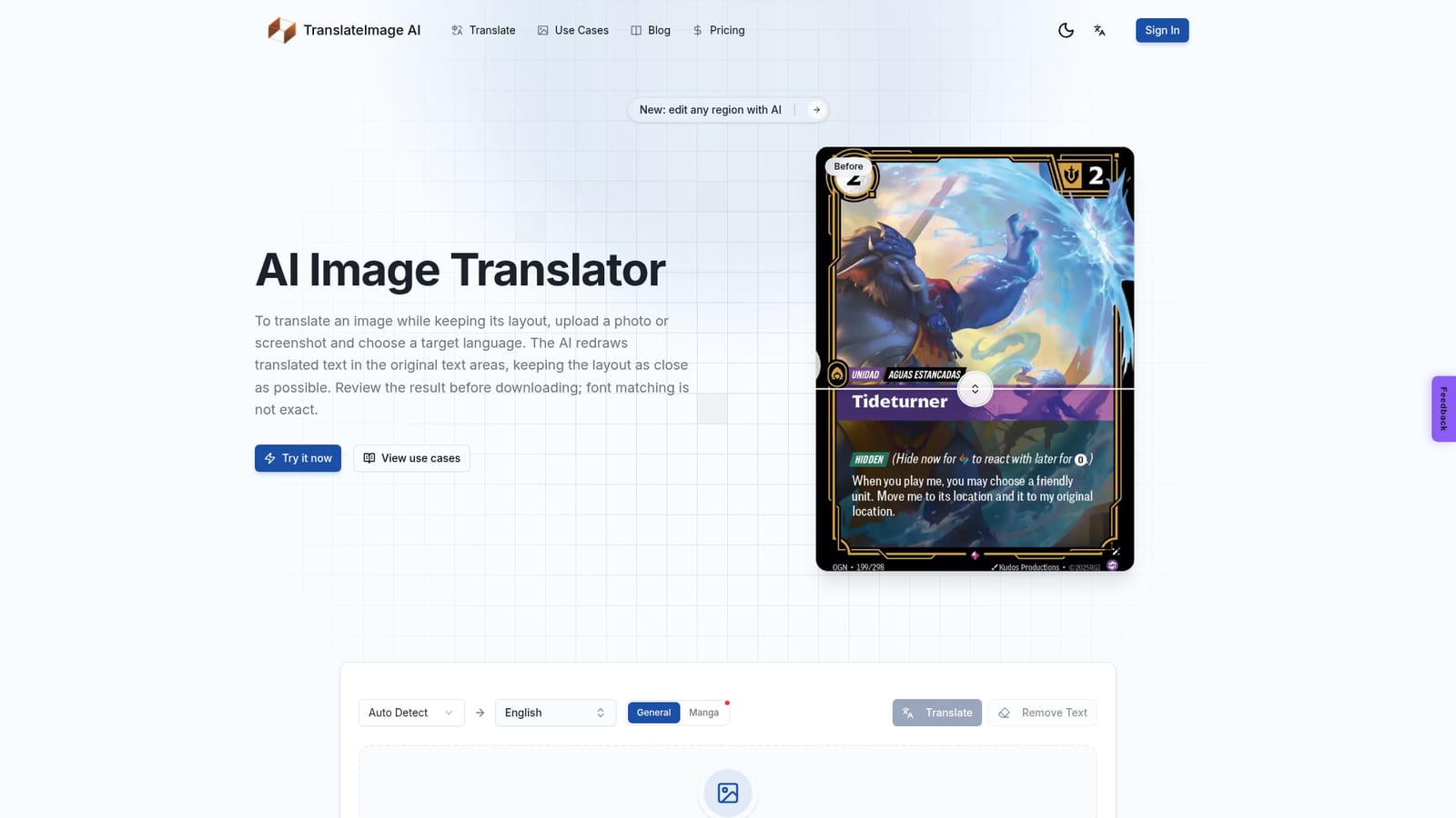 TranslateImage AI — Upload an image