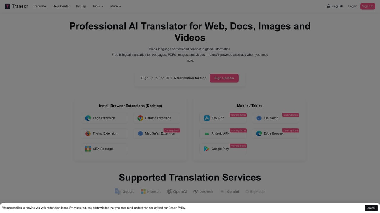 Transor — Install the browser extension