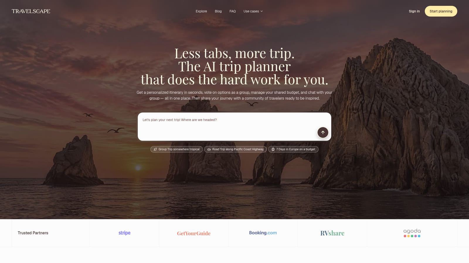 Travelscape — Describe the trip in plain language