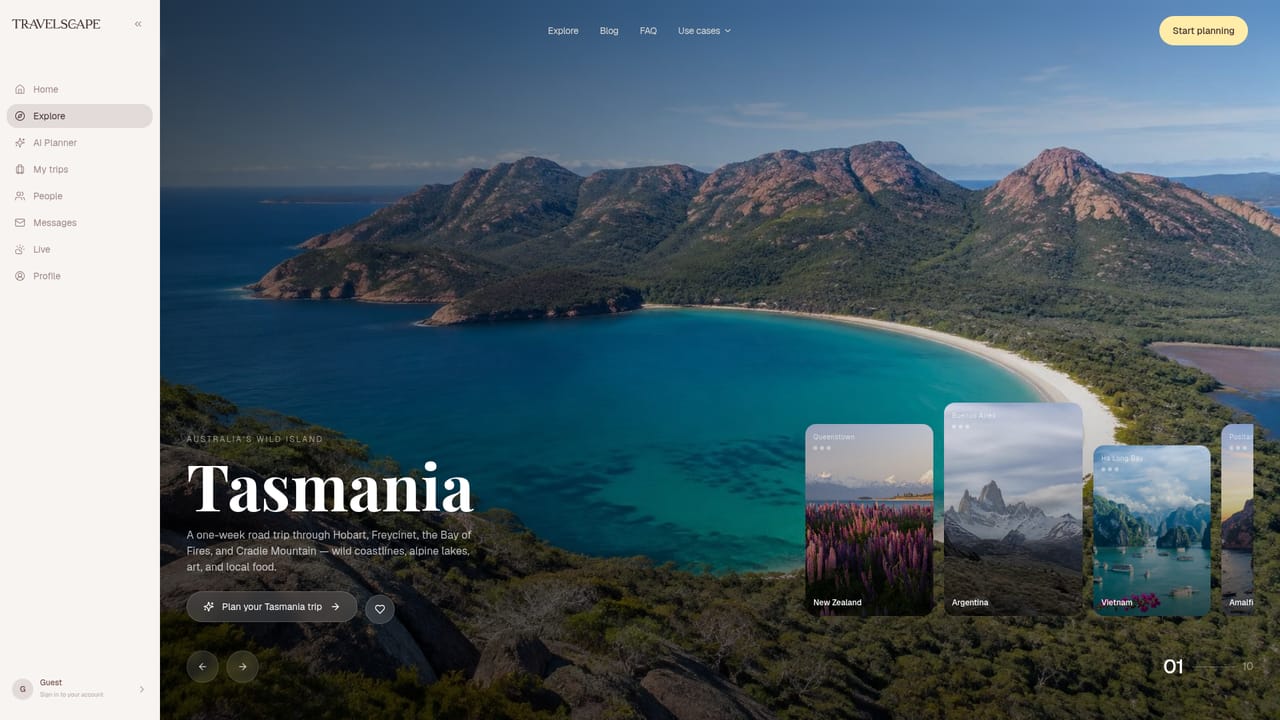 Travelscape — Borrow ideas from published itineraries