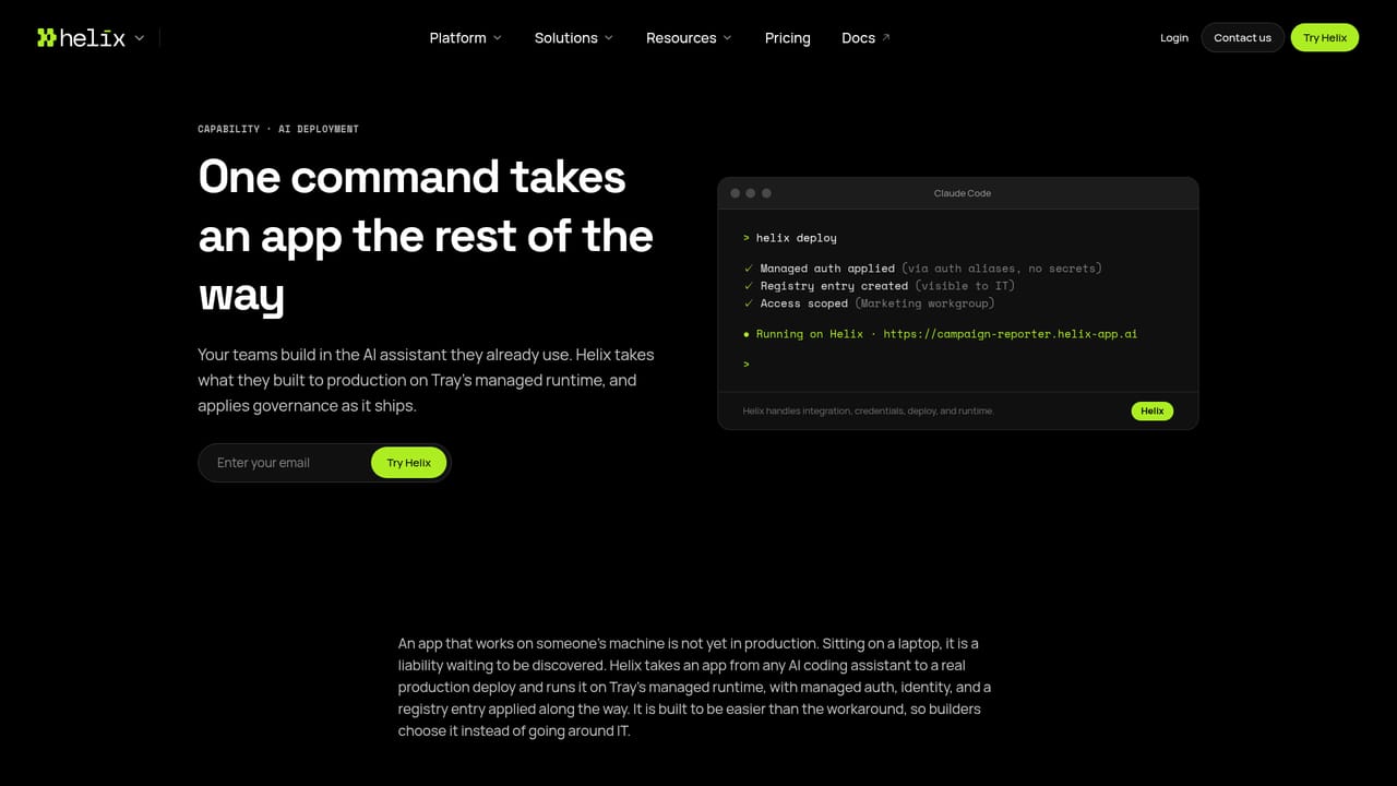 Tray.io — Deploy governed and review the audit trail