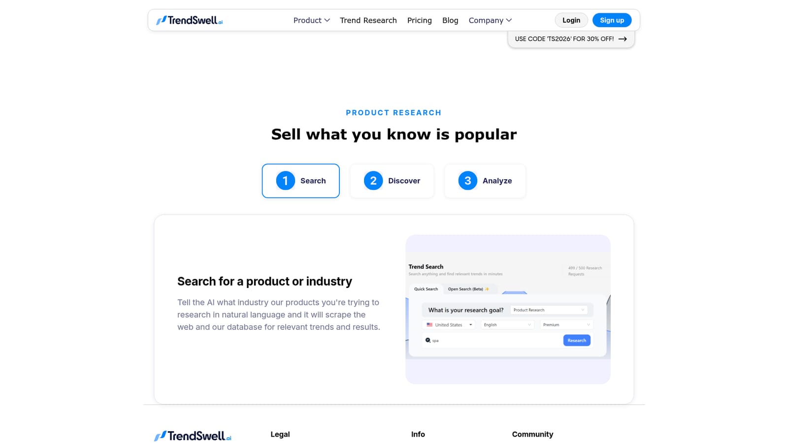 TrendSwell.ai — Describe your product or industry