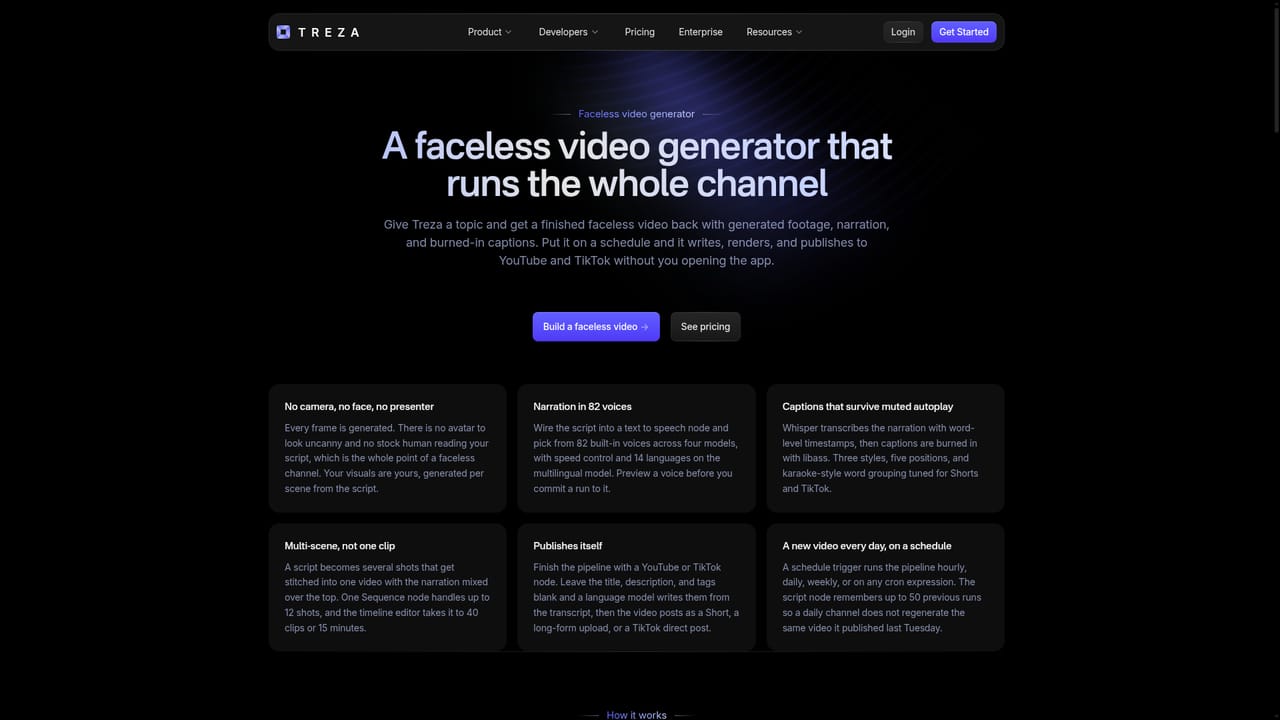 Treza Faceless Video Generator — Review the drafted pipeline