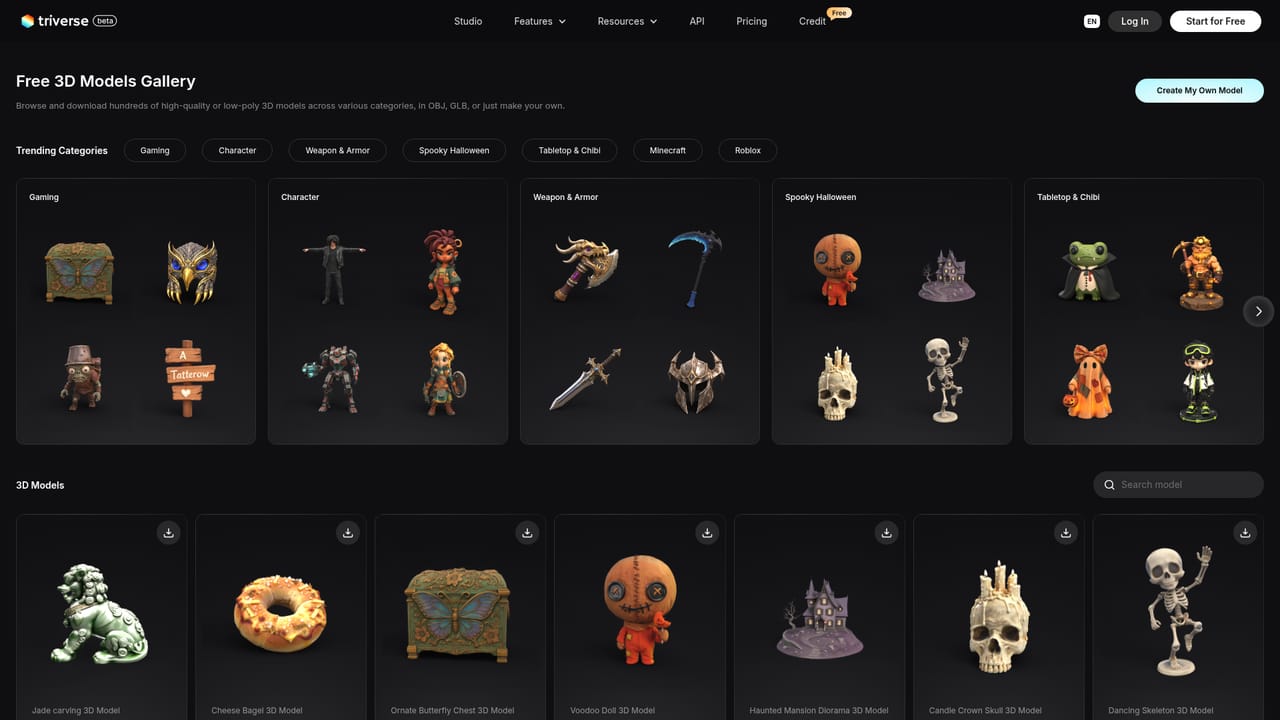 Triverse AI — Browse the model gallery