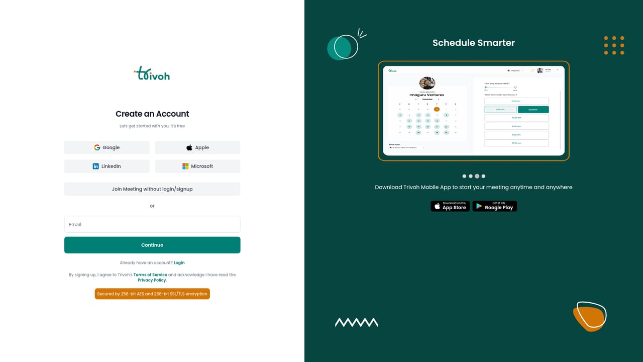 Trivoh — Create your account