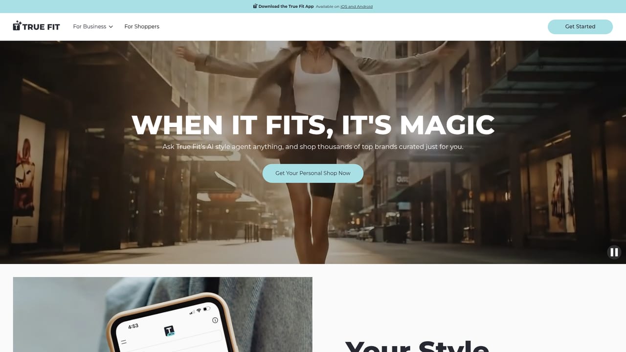 True Fit — Check the shopper experience