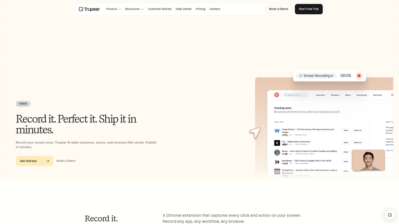 Trupeer — Record or upload a walkthrough
