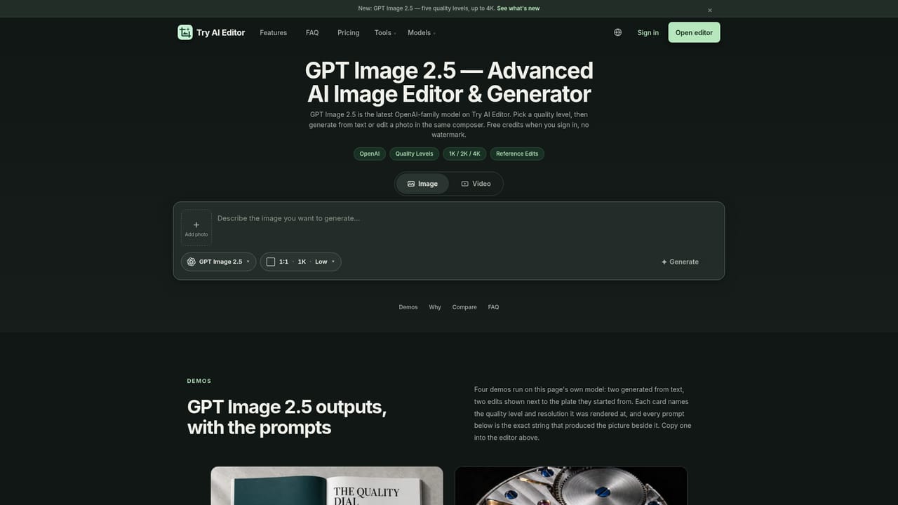 Try AI Editor — Pick a model and check the credit cost