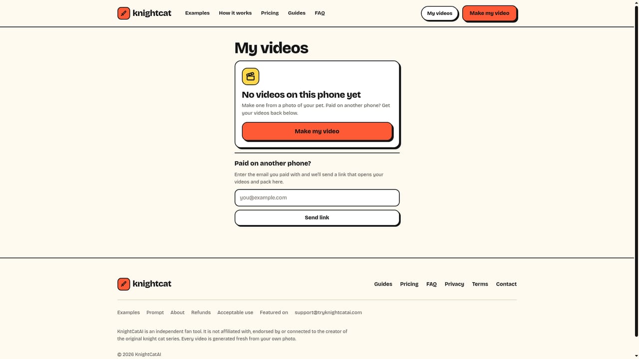 TryKnightCatAI — Download the finished video