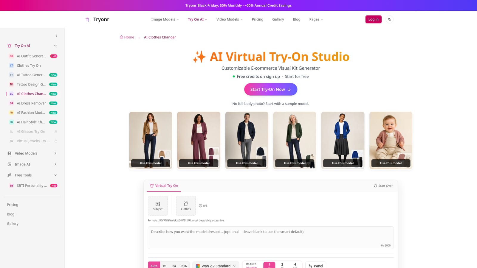 Tryonr — Open the AI clothes changer