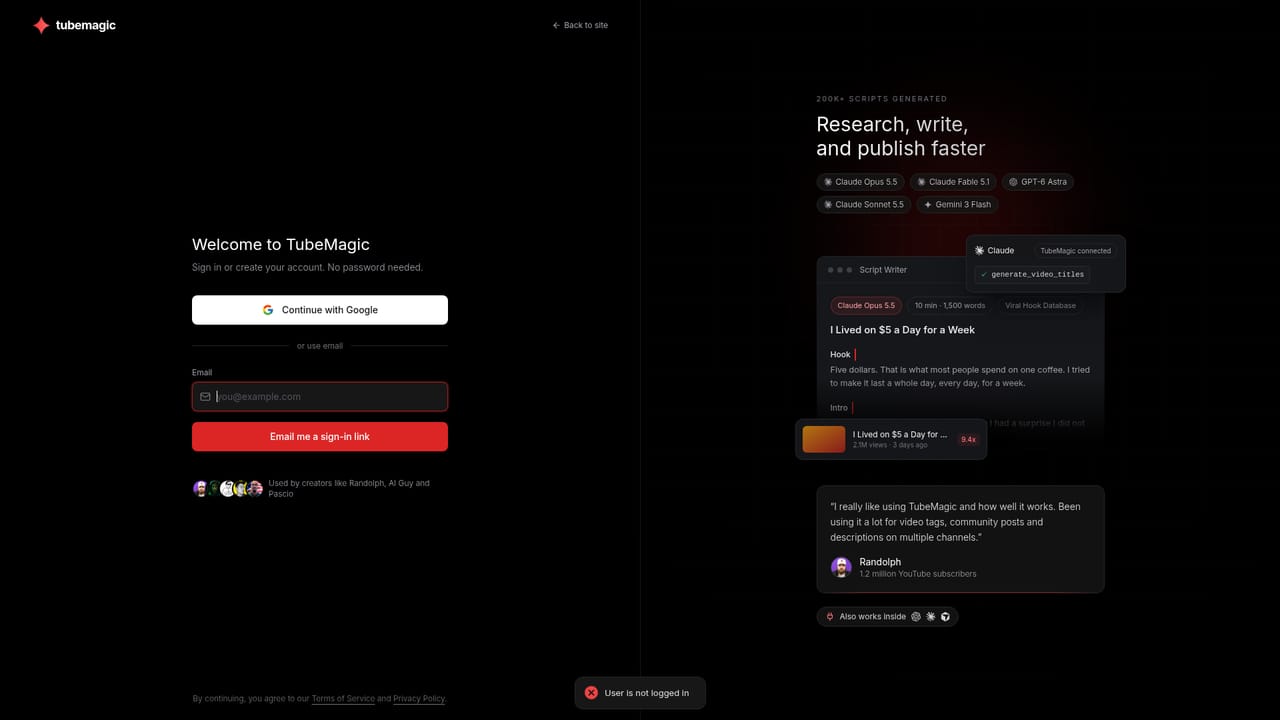 TubeMagic — Research trending topics with Video Research