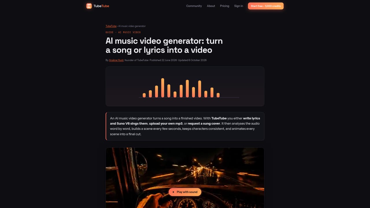 TubeTube — Paste lyrics or a story