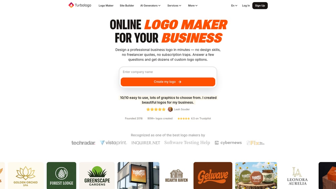 Turbologo — Enter your business name and industry