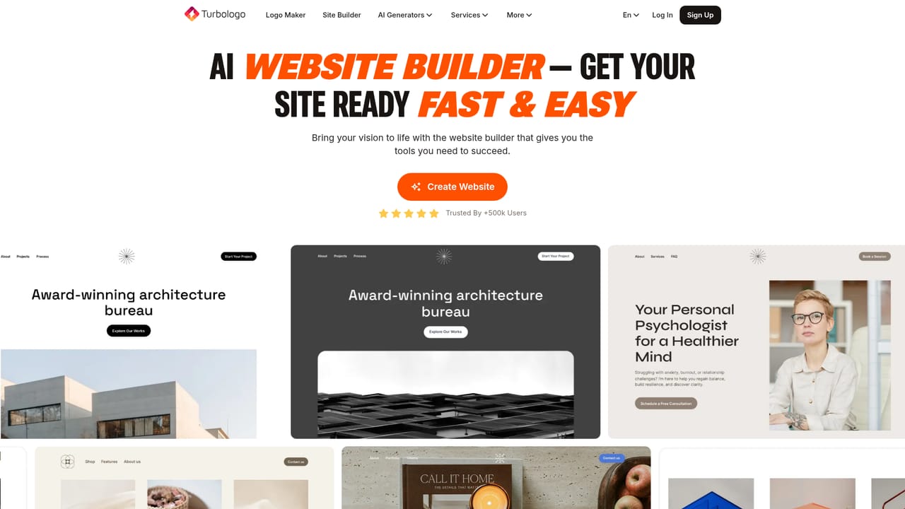 Turbologo — Download vector files or publish the site