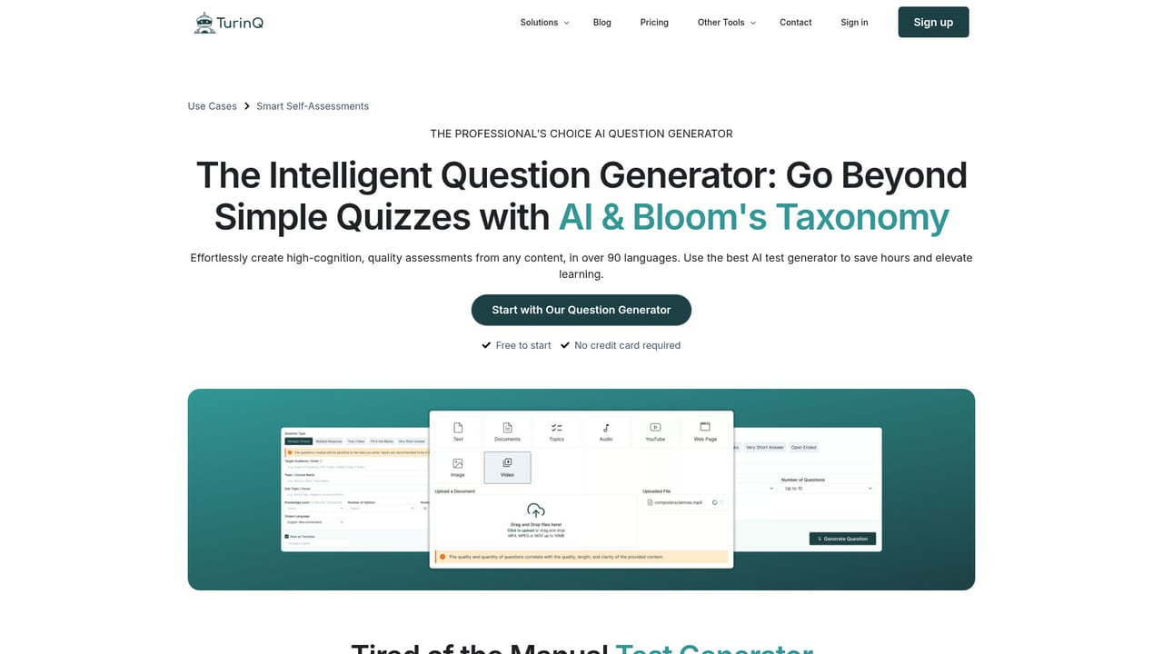 TurinQ — Generate questions and set difficulty