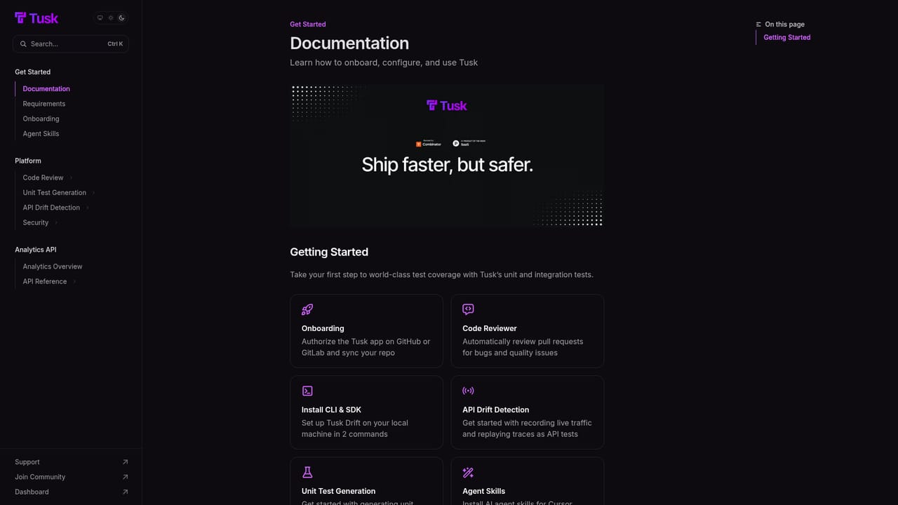 Tusk — Review the docs and book an evaluation