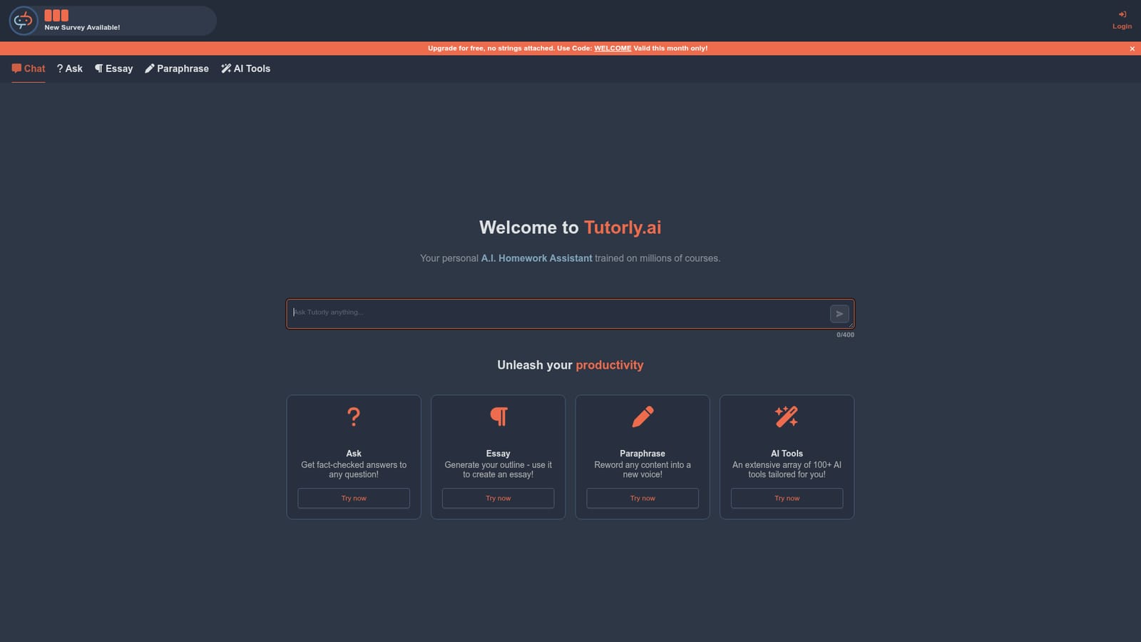 Tutorly — Sign up and claim the welcome offer