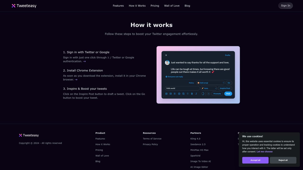 Tweeteasy — Install the Chrome extension