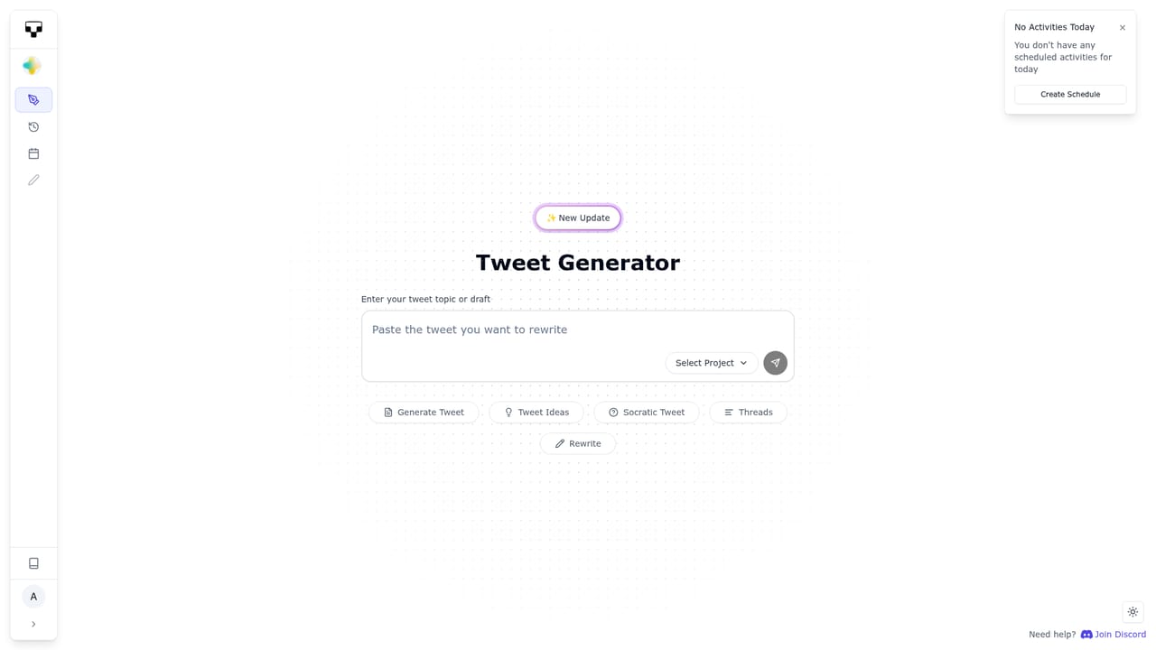 TweetFast — Open the dashboard and create a workspace