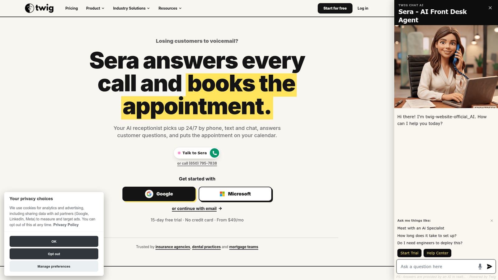 Twig AI — Hear Sera before you sign up