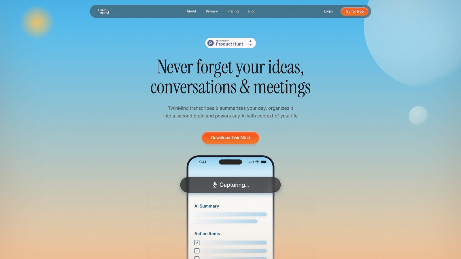 TwinMind — Install the app and start your first capture