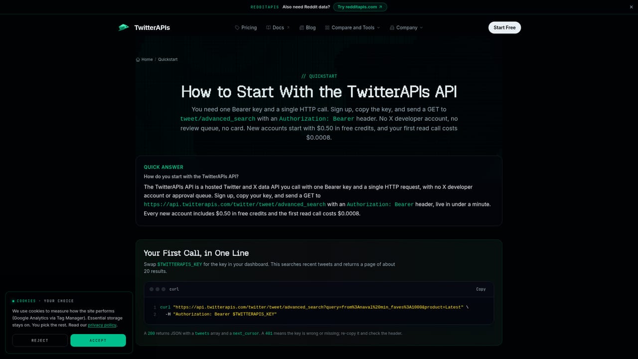 TwitterAPIs — Copy your API key