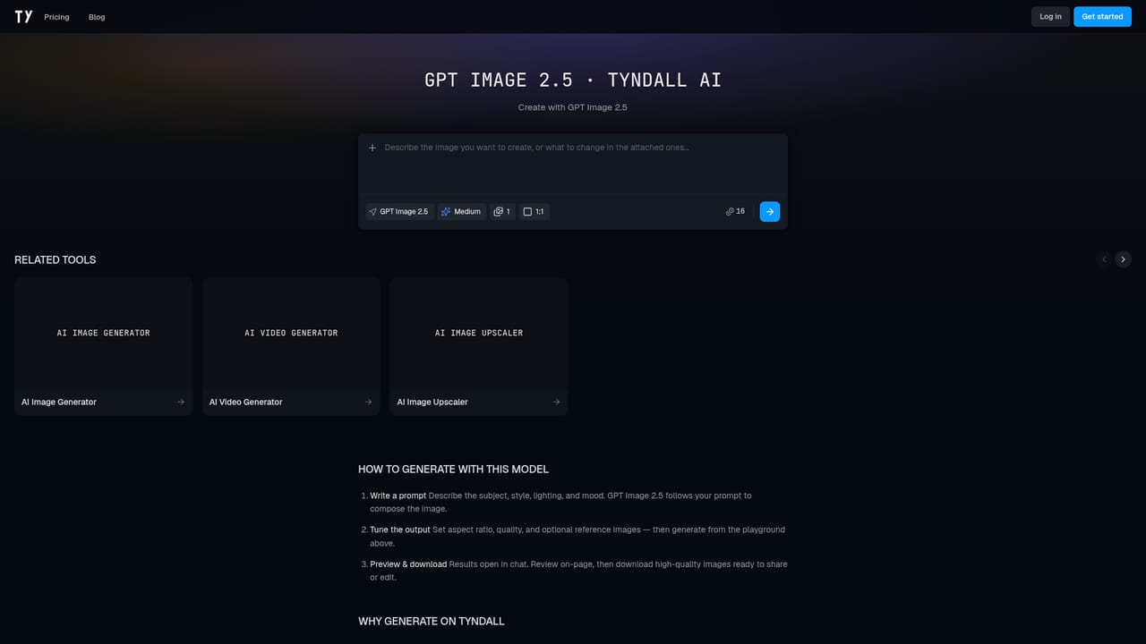 Tyndall AI — Pick an image or video model