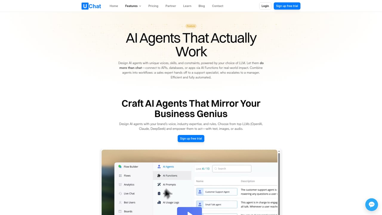 UChat — Enable AI and live handoff