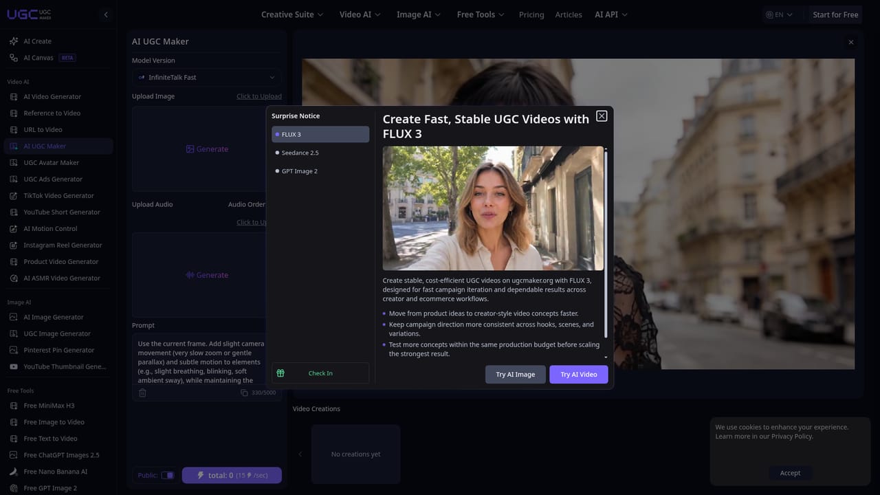 UGC Maker AI — Open the AI UGC maker