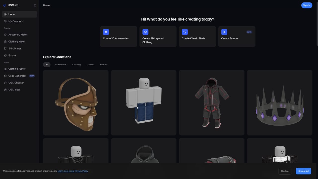UGCraft AI — Iterate from gallery examples