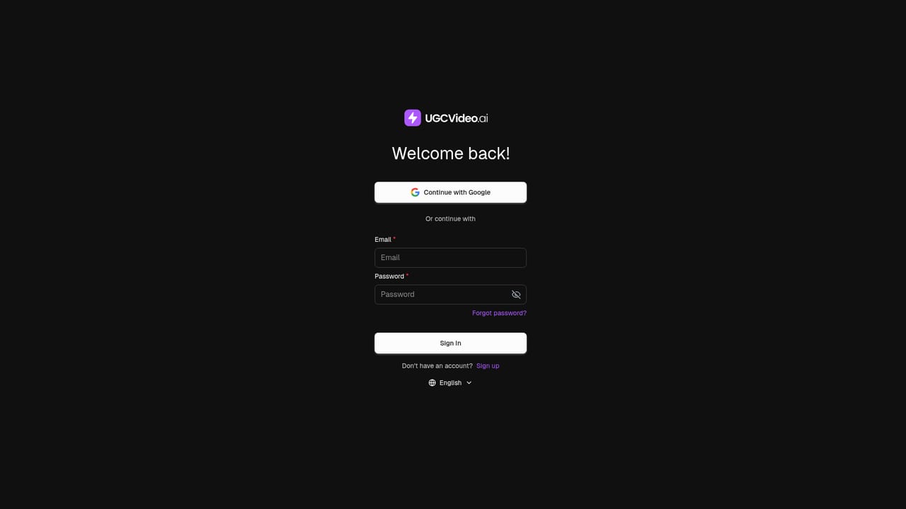 UGCVideo.ai — Create a free account