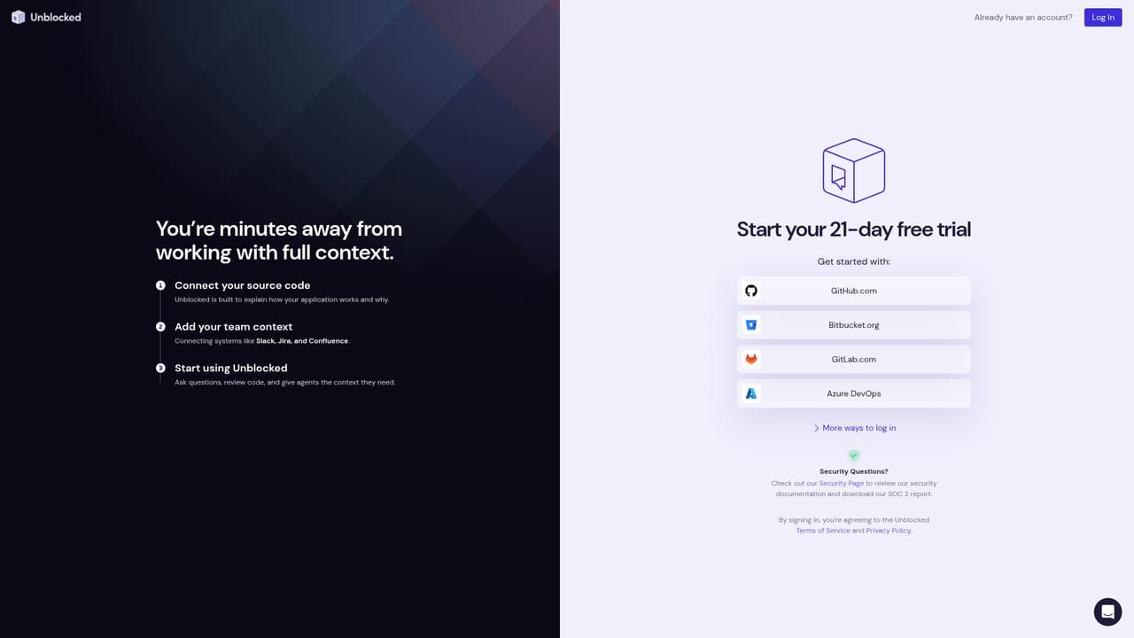 Unblocked — Sign up from the dashboard
