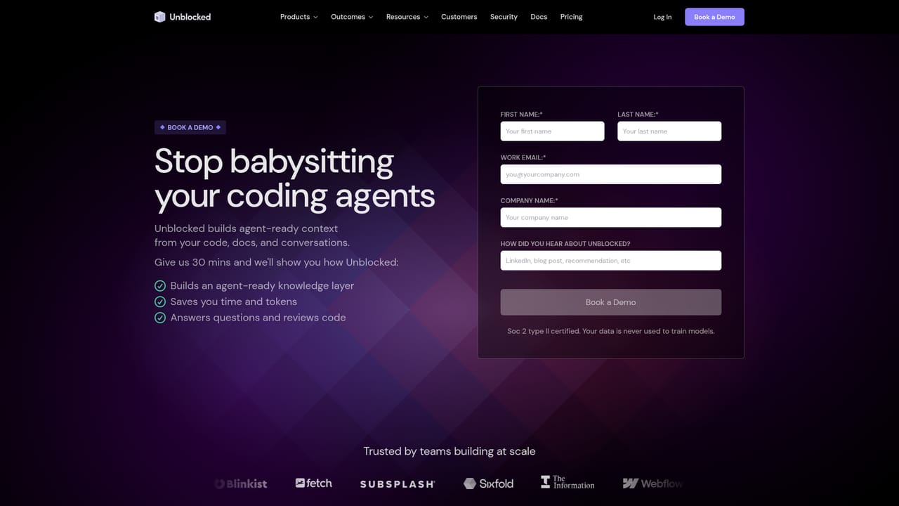 Unblocked — Book a guided demo