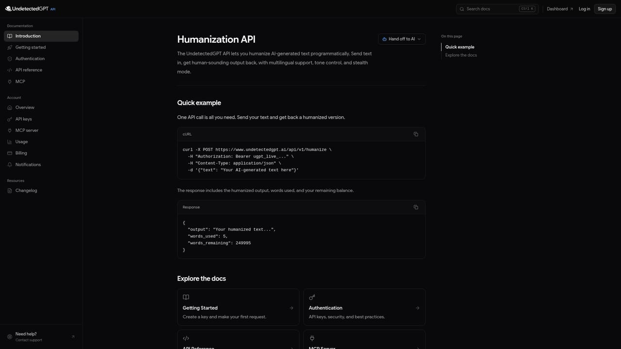 UndetectedGPT — Connect through the API or MCP